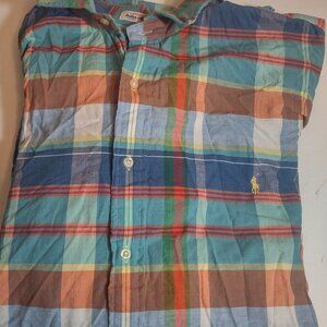 Polo Ralph Lauren Shirt Mens 3XLT Tall Button Up Multicolor plaid Long Sleeve
